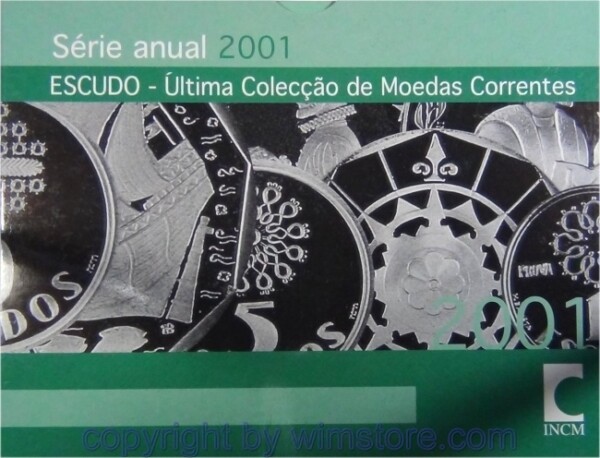 Portugal, Kursmünzsatz 2001, 7 Werte, unc