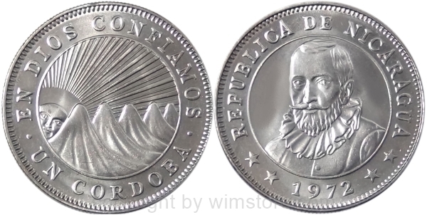 s8936 Nicaragua, 1 Cordoba 1972, KM 26, Ku/Ni