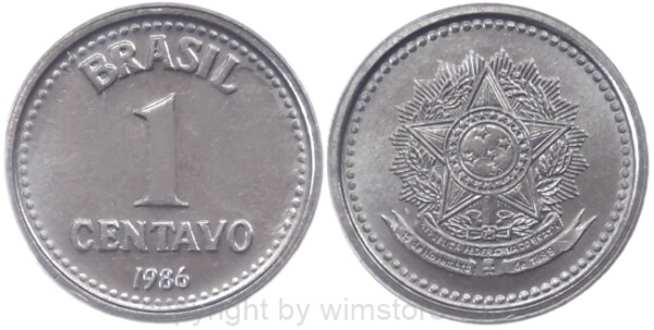 Brasilien, 1 Centavo, 1986 - 1988, KM 600, Stahl