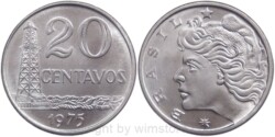 Brasilien, 20 Centavos, 1975 - 1979, KM 579.1a, Stahl