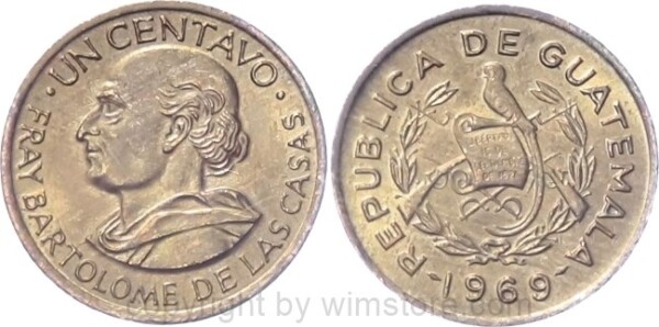 Guatemala, 1 Centavo 1965 - 1970, KM 265, Messing