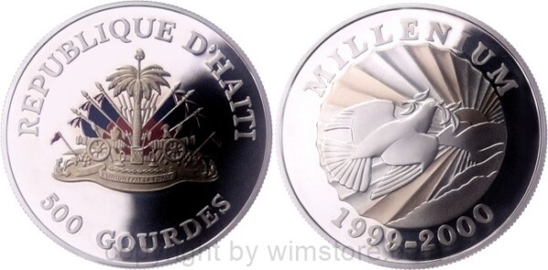 Haiti, 500 Gourdes 1999, Millenium, KM 165, Silber