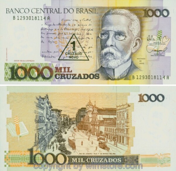 Brasilien, P216b, 1 Cruzado Novo (1989), Signatur 26; 1