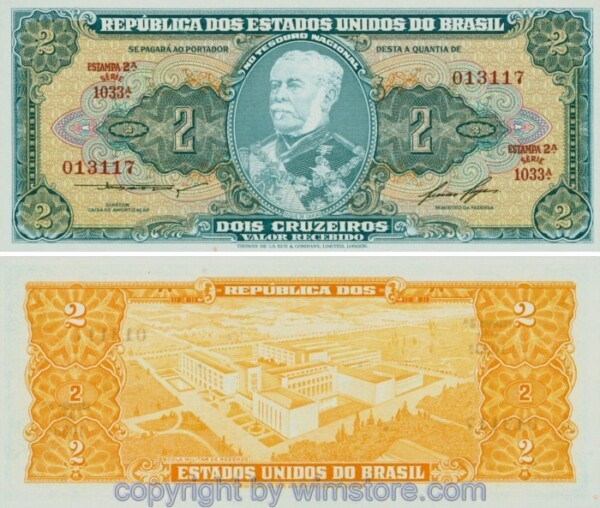 Brasilien, P157Ac, 2 Cruzeiros (1958), Signatur 6; 1