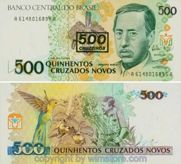 Brasilien, P226b, 500 Cruzeiros (1990), Signatur 27; 1
