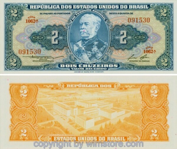 Brasilien, P151b, 2 Cruzeiros (1958), Signatur 6; 1