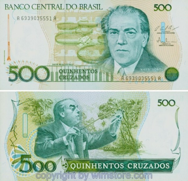 Brasilien, P212c, 500 Cruzados (1987), Signatur 25; 1