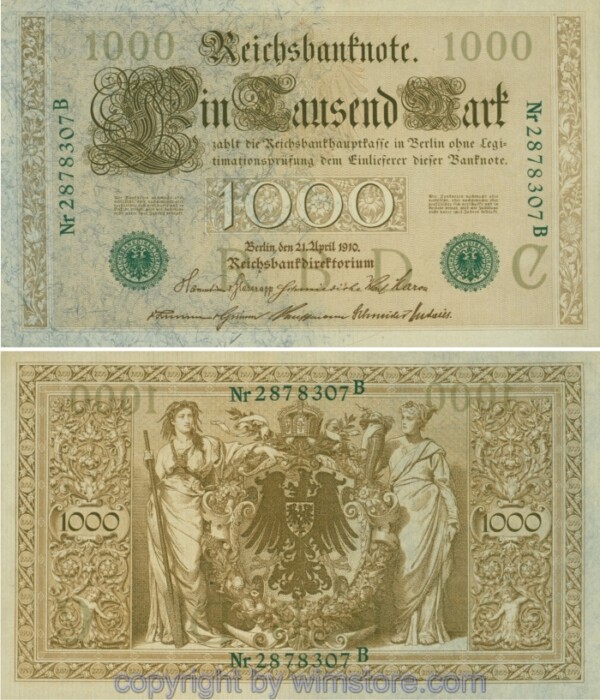 Deutschland, Reichsbank und Reichskassenscheine, R 046b, 1000 Mark, 21.04.1910