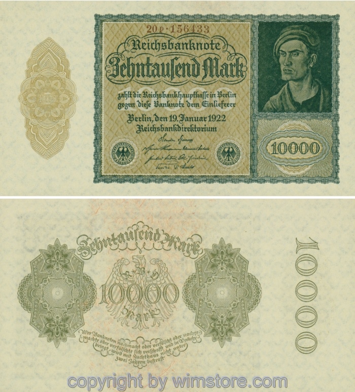 Deutschland, Inflation, R 069c, 10000 Mark, 19.01.1922