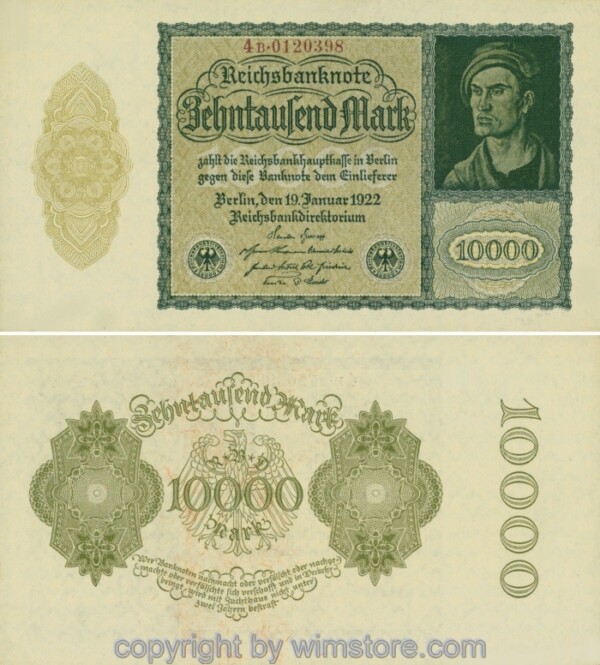 Deutschland, Inflation, R 069d, 10000 Mark, 19.01.1922