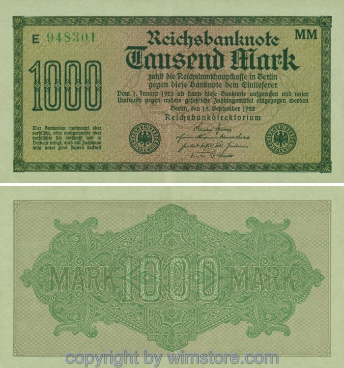 Deutschland, Inflation, R 075fFa, 1000 Mark, 15.09.1922