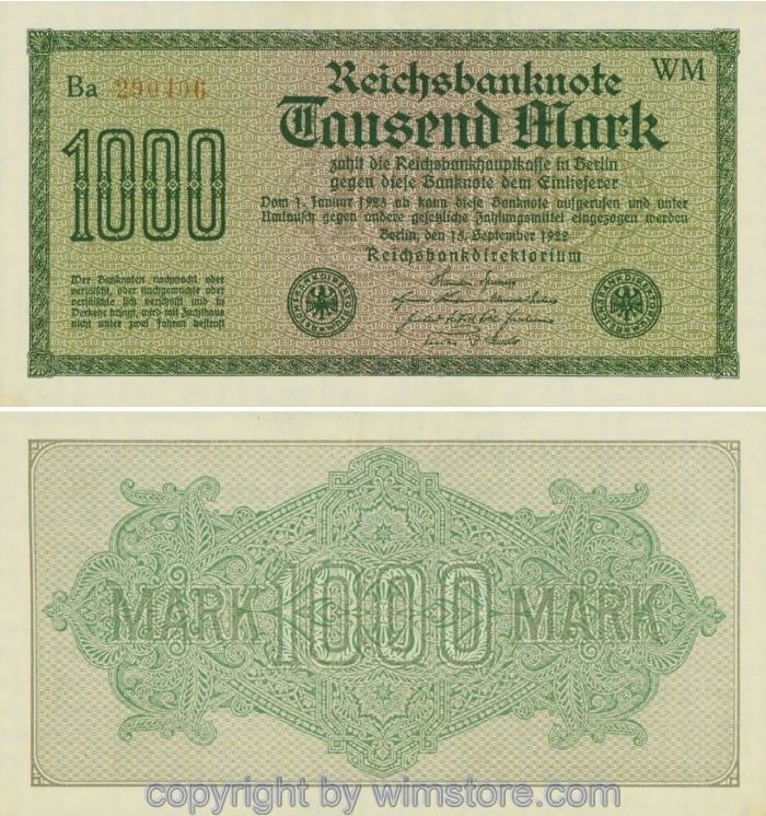 Deutschland, Inflation, R 075i, 1000 Mark, 15.09.1922