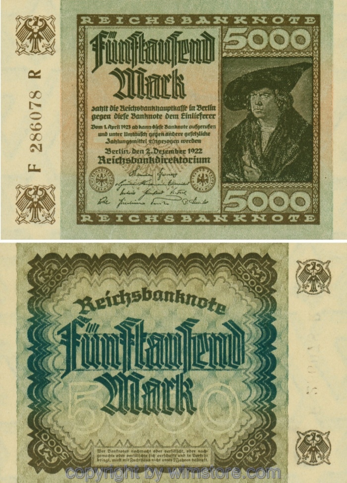 Deutschland, Inflation, R 080a, 5000 Mark, 02.12.1922