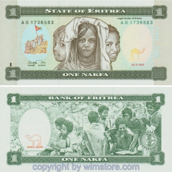 Eritrea, P001, 1 Nakfa 1997-05-24, Serie AG; 1