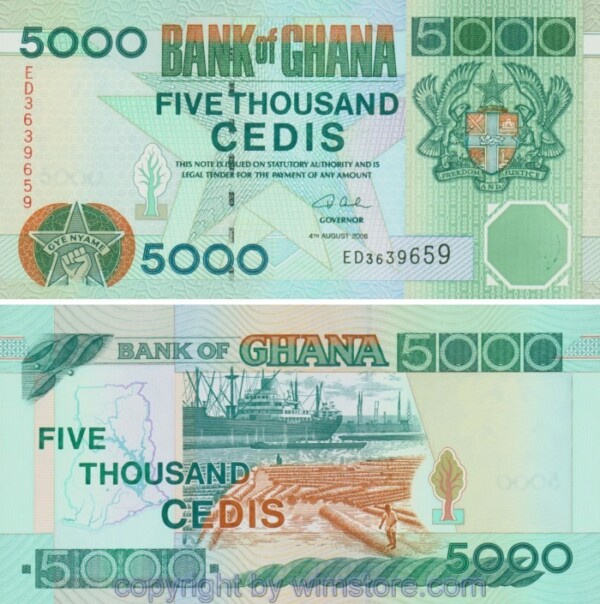 sg13419 Ghana, P034i, 5000 Cedis 2006-08-04, Serie ED; 1
