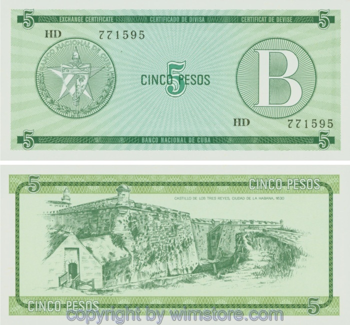Kuba, PFX07, 5 Pesos (1985)