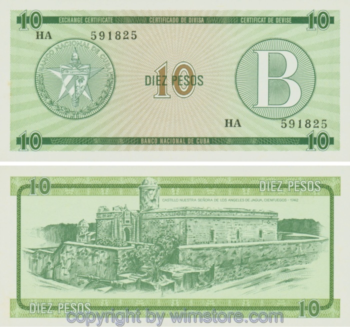 Kuba, PFX08, 10 Pesos (1985)