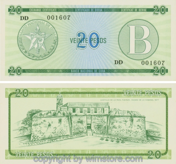 Kuba, PFX09, 20 Pesos (1985)