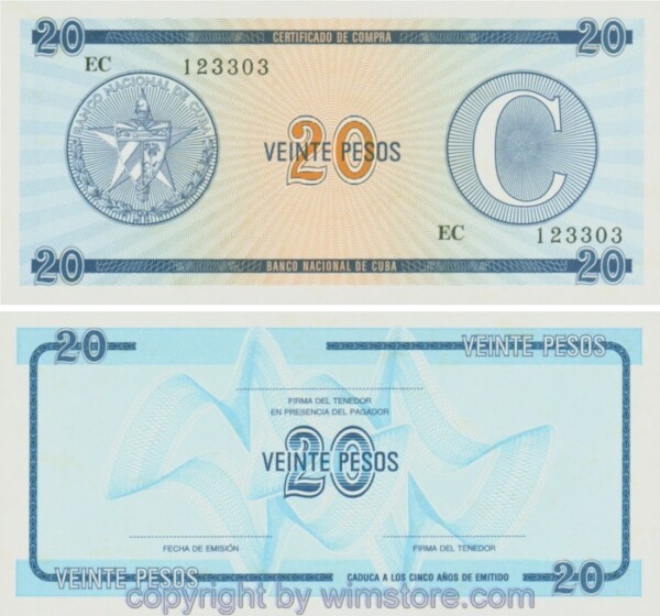 Kuba, PFX23, 20 Pesos, nicht datiert