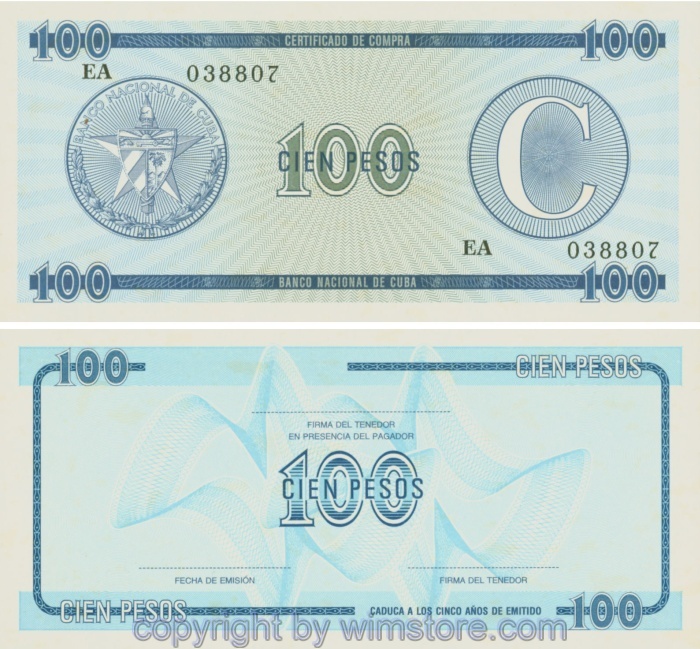 Kuba, PFX25, 100 Pesos, nicht datiert