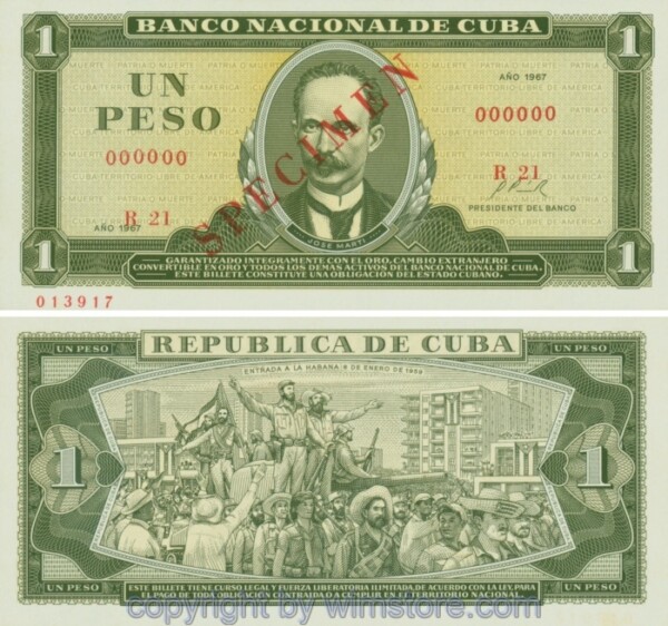 sg13793 Kuba, P102s1, 1 Peso, Specimen