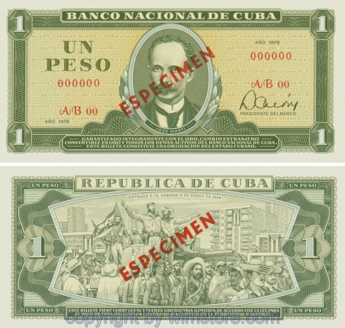 Kuba, P102s2, 1 Peso, Especimen