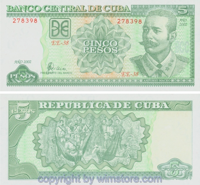 Kuba, P116, 5 Pesos ab 1997