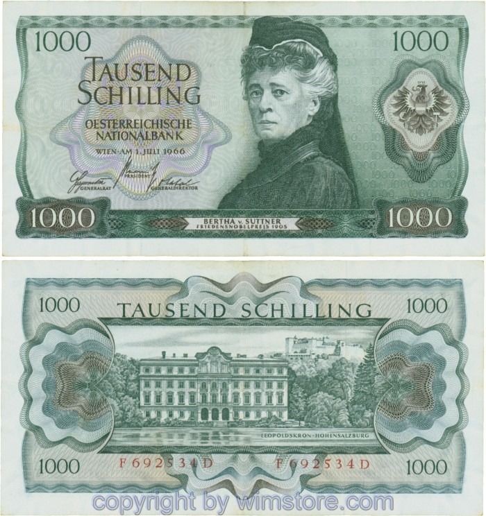 Österreich 2. Rep., ANK 279, 1000 Schilling 1966, Serie F-D; 4