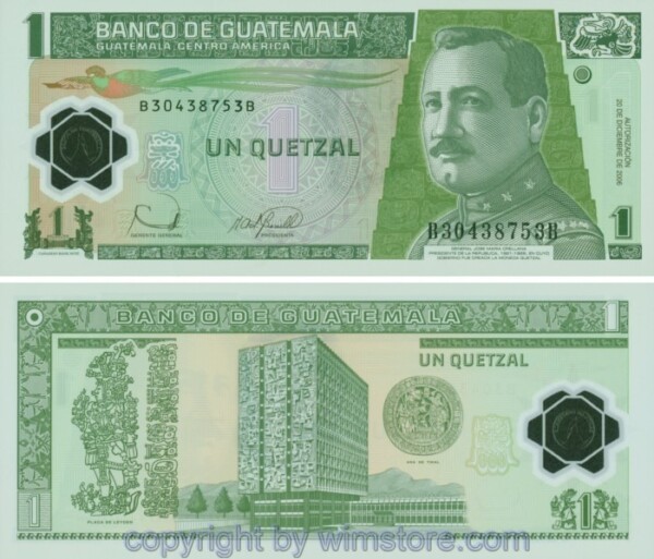Guatemala, P109, 1 Quetzal 2006-12-20, Serie B-B, Sign. 50; 1
