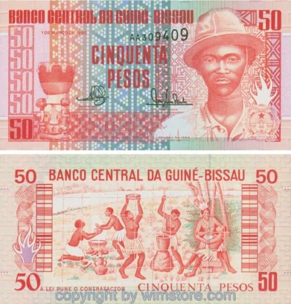 Guinea-Bissau, P010, 50 Pesos 1990, Serie AA; 1