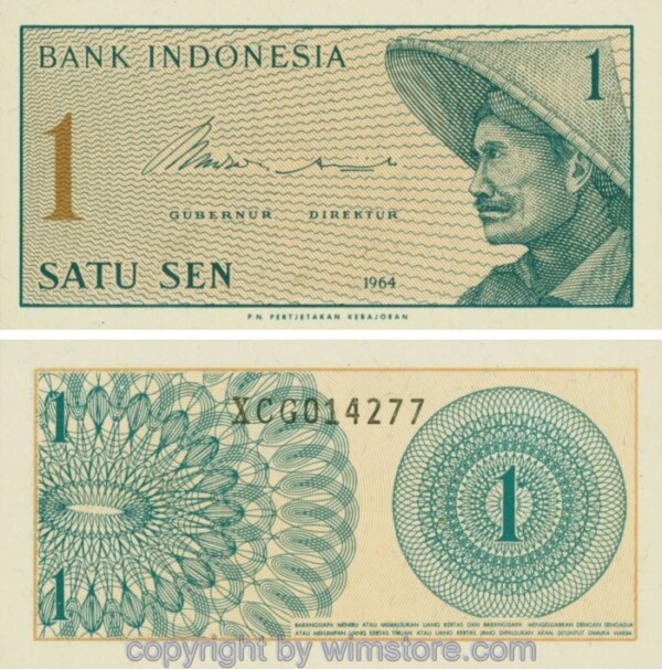 Indonesien, P090a, 1 Sen 1964