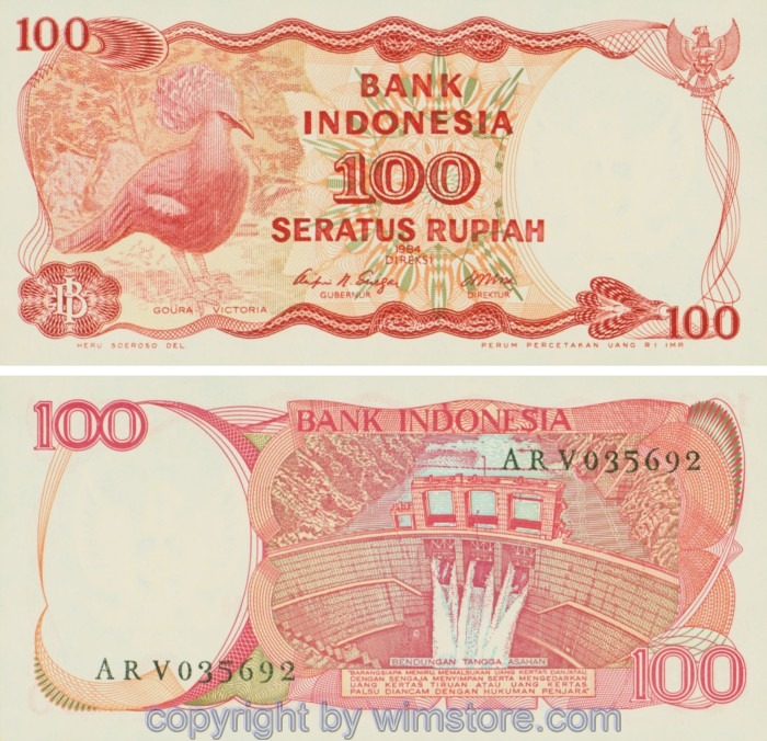 Indonesien, P122b, 100 Rupiah 1984, Lithographie