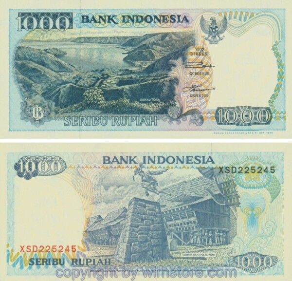 Indonesien, P129d, 1000 Rupiah 1992 / 1995, Serie XSD; 1-, Ersatzbanknote