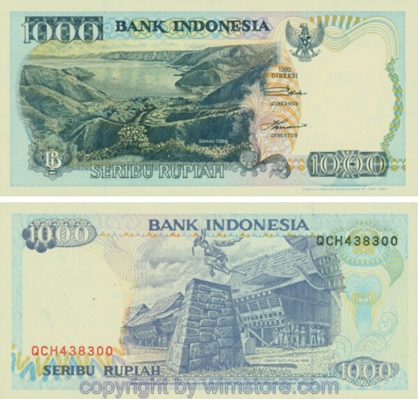 Indonesien, P129f, 1000 Rupiah 1992 / 1997, Serie QCH; 1