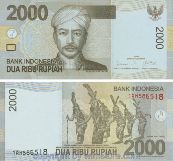 Indonesien, P148a, 2000 Rupiah 2009, Serie IAH; 1