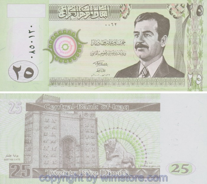 Irak, P086, 25 Dinars 2001; 1
