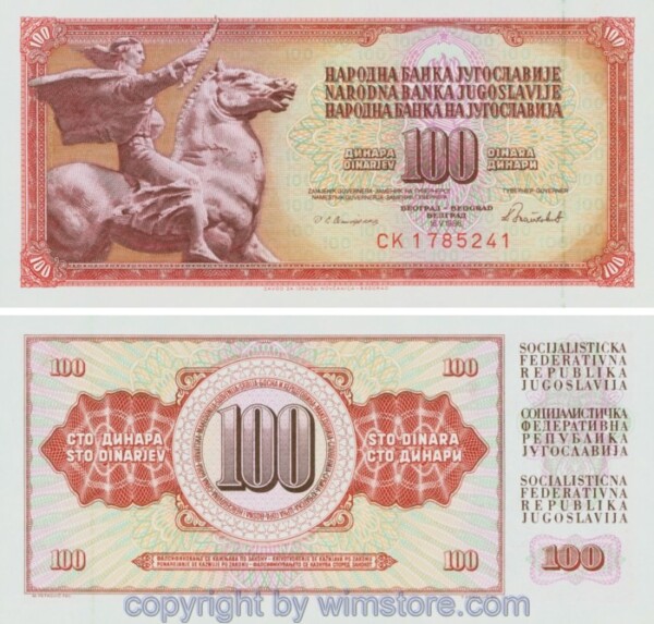 Jugoslawien, P090c, 100 Dinara 16.5.1986, Serie CK; 1