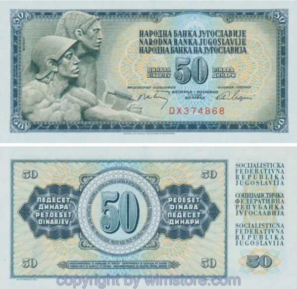 Jugoslawien, P083b, 50 Dinara 1.5.1968