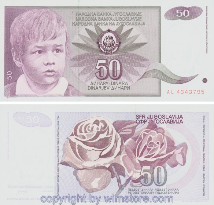 Jugoslawien, P104, 50 Dinara 1.6.1990