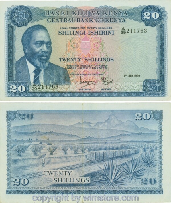 sg21558 Kenia, P008a, 20 Shillings 1.7.1969