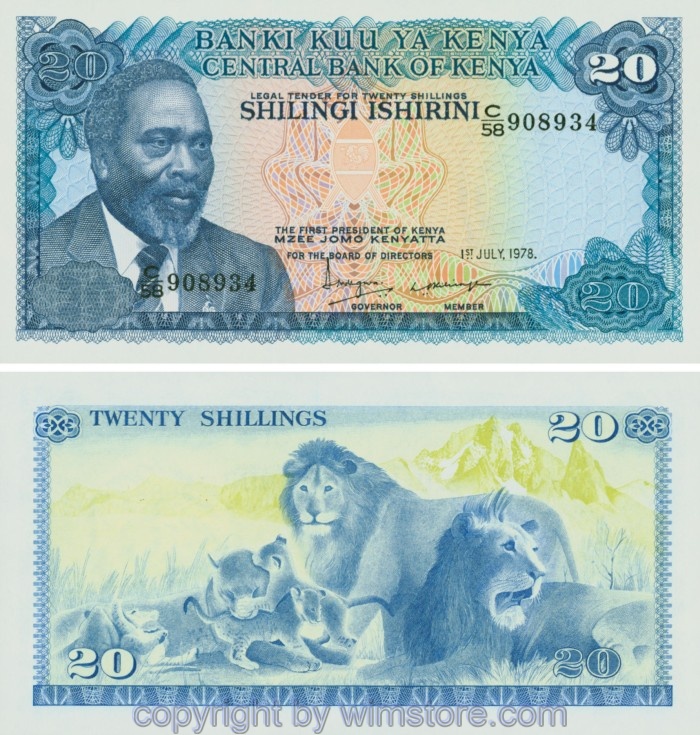 Kenia, P017, 20 Shillings 1.7.1978