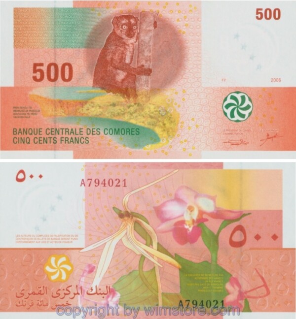 Komoren, P15, 500 Francs 2006