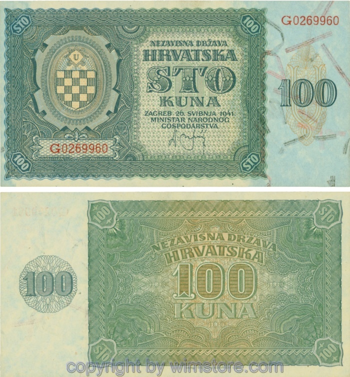 Kroatien, P02a, 100 Kuna 26.05.1941