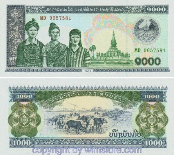 sg22297 Laos, P032Ab, 1000 Kip 2003