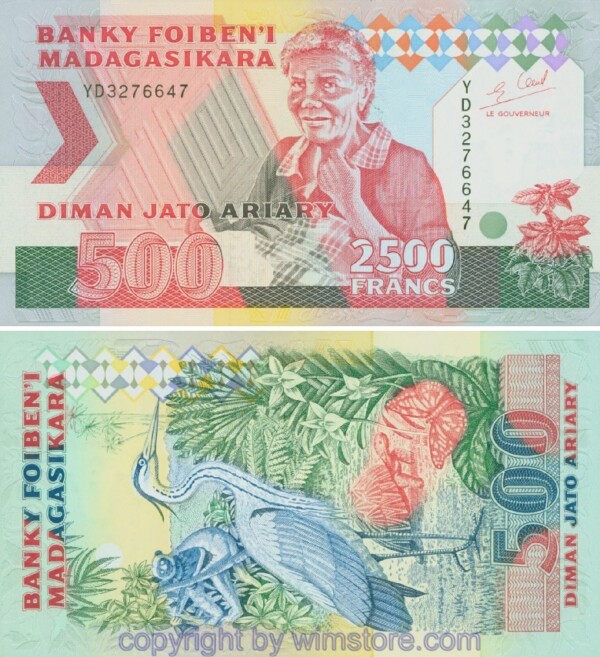 sg22476 Madagaskar, P072.Ab, 2500 Francs 1993