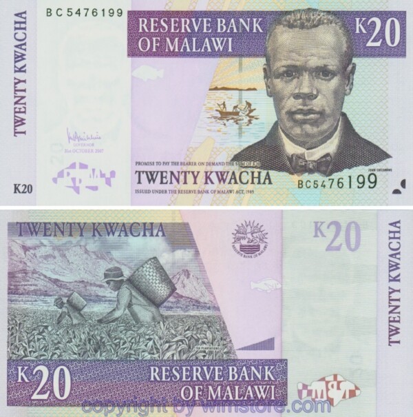 Malawi, P52d, 20 Kwacha 31.10.2007