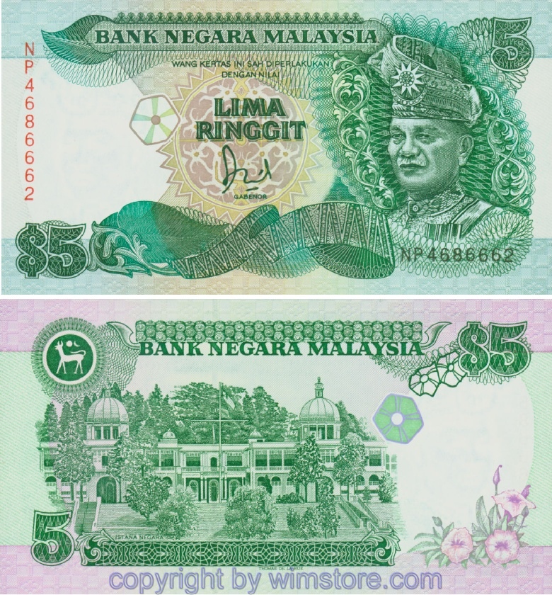 sg22574 Malaysien, P28b1, 5 Ringgit (1986-1991)