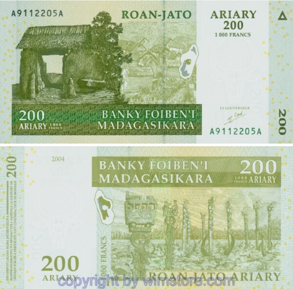 Madagaskar, P087a, 200 Ariary = 1000 Francs 2004