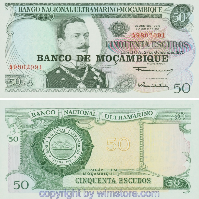 Mosambik, P116, 50 Escudos 27.10.1970 (1976)