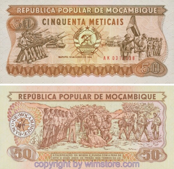 sg23036 Mosambik, P129b, 50 Medicais 16.6.1986